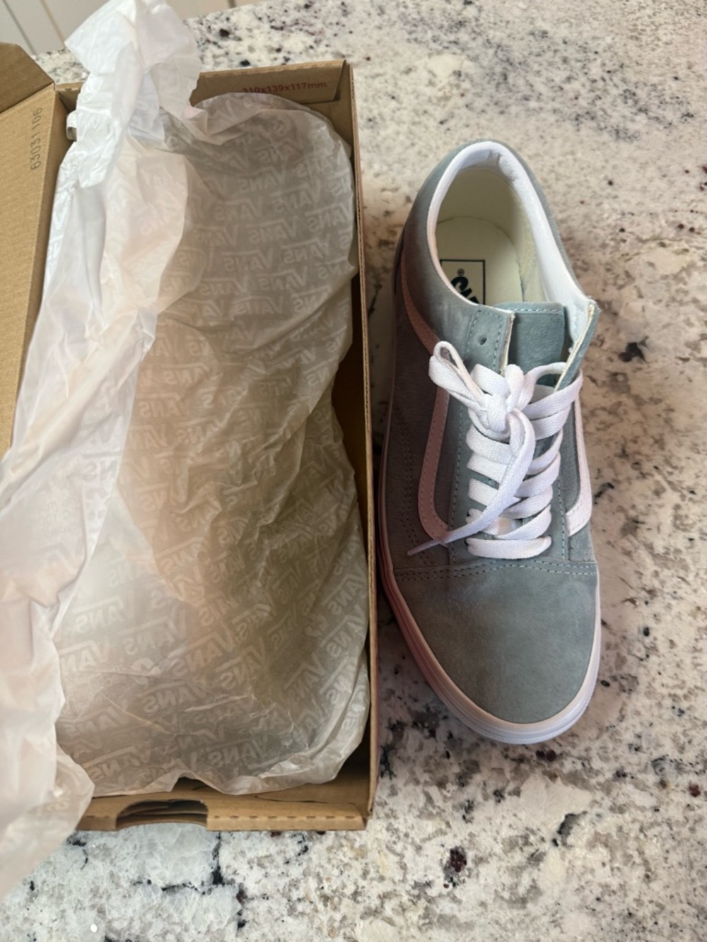 Vans Men’s Gray Suede Old Skool Sneaker with White Stripe